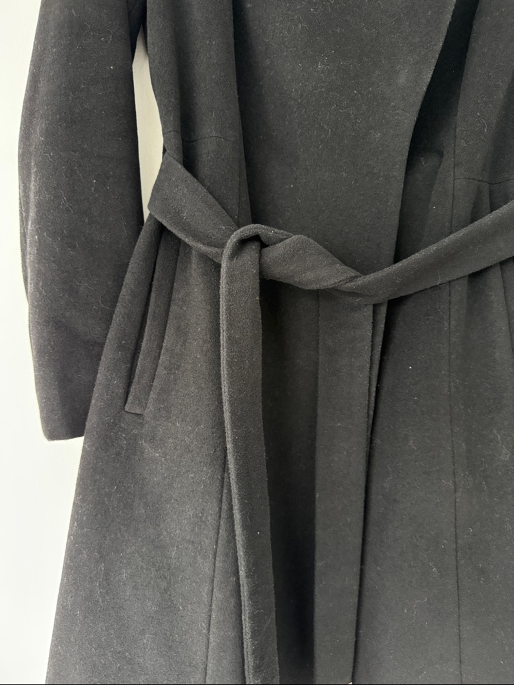 MICHAEL Michael Kors Wool-Blend Asymmetrical Belted Walker Coat. Size Medium. - Picture 3 of 8